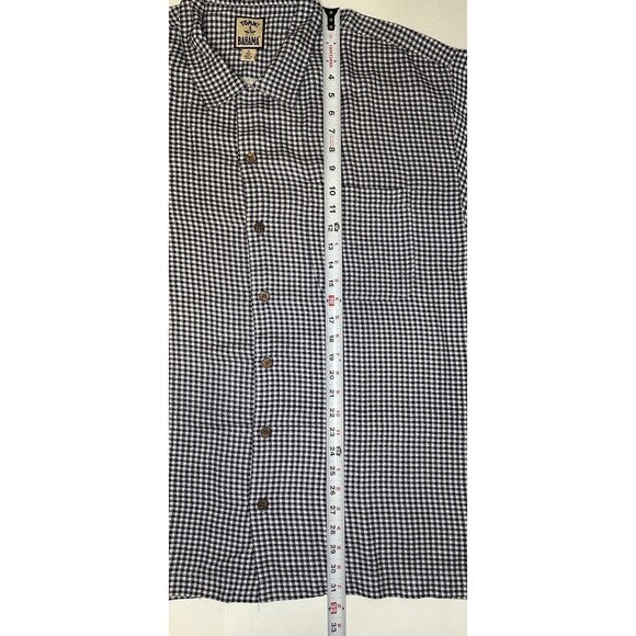 Tommy Bahama Shirt Men’s Silk Blue White Gingham Short Sleeve Button Down XL - Picture 6 of 6